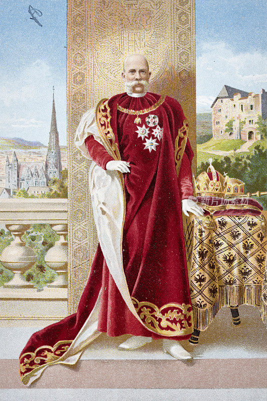 巴伐利亚的利奥波德王子穿着皇室的红色衣服
