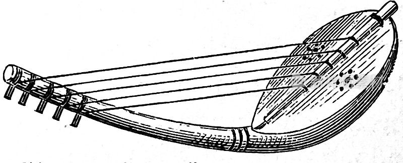 古希腊乐器:介于竖琴和鲁特琴之间的乐器