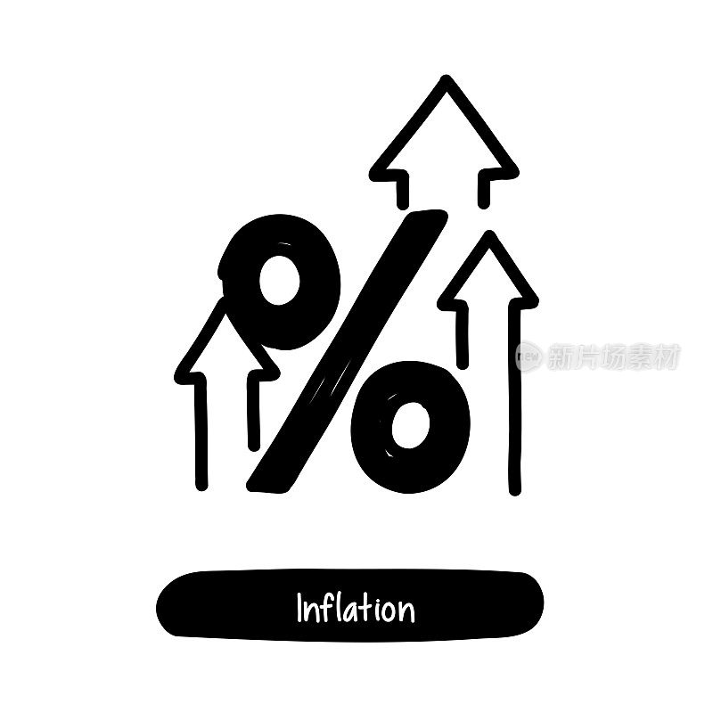 通货膨胀的图标。潮流风格矢量插图符号