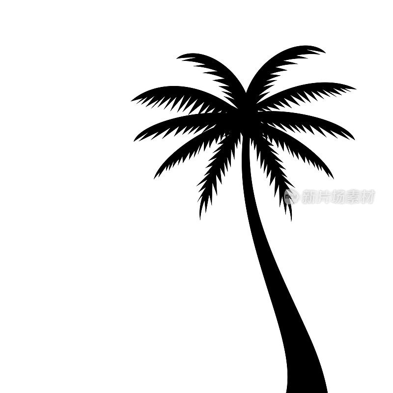 椰子树矢量剪影