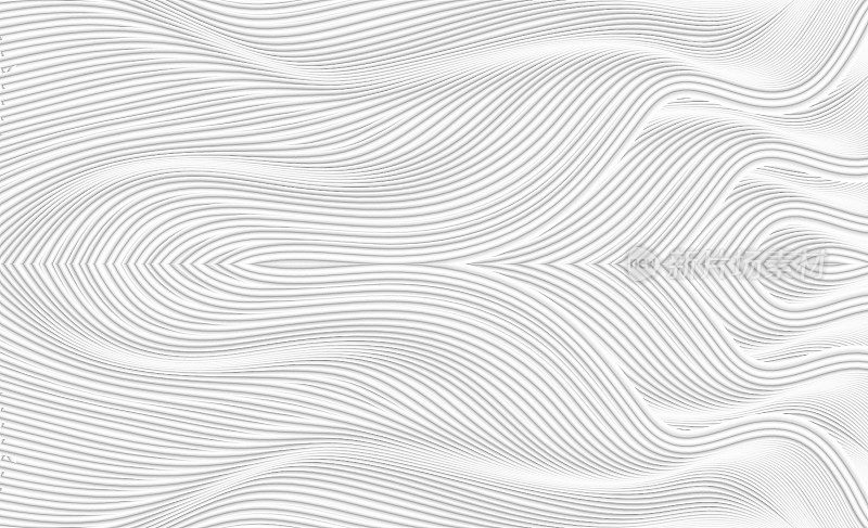 3D渲染波形off-white抽象线条纹理纹理背景