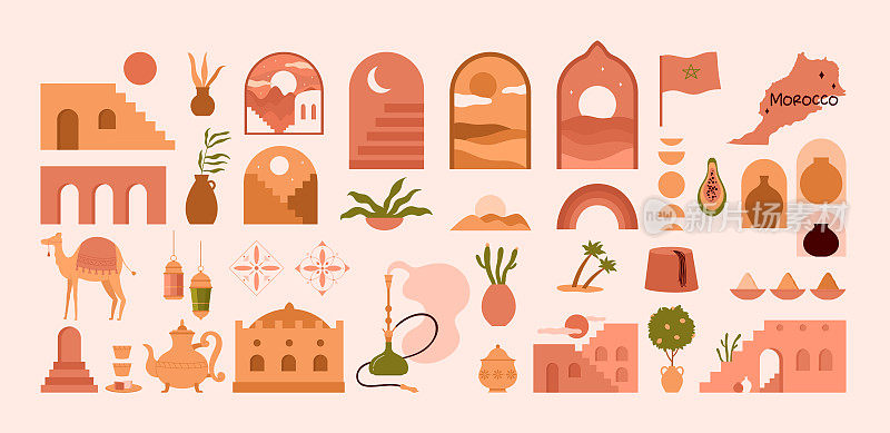 摩洛哥旅游集，摩洛哥艺术文化标志，马拉喀什城市建筑