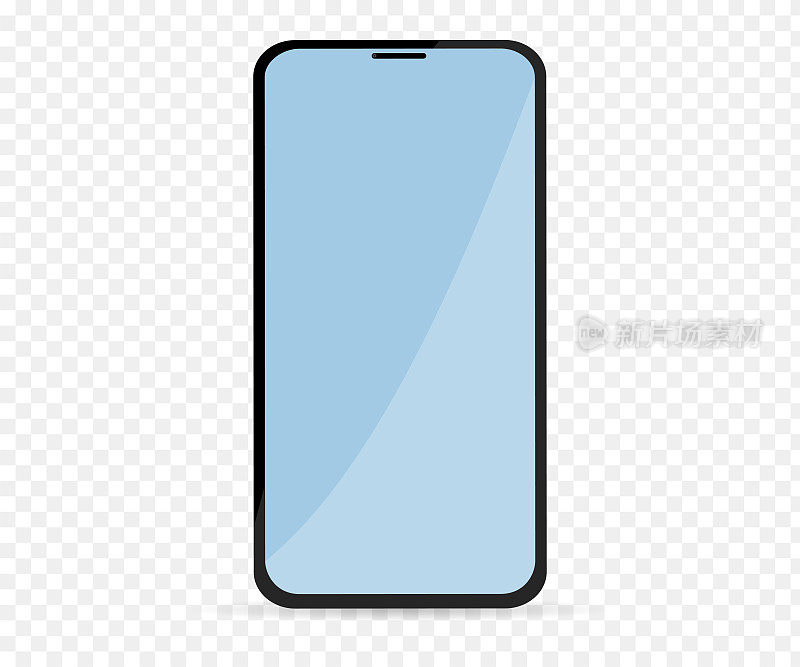 透明背景的智能手机。