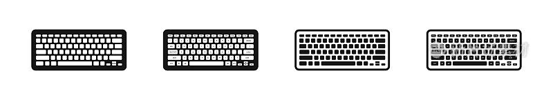 键盘图标。计算机键盘符号。在电脑图标上键入。矢量信号。