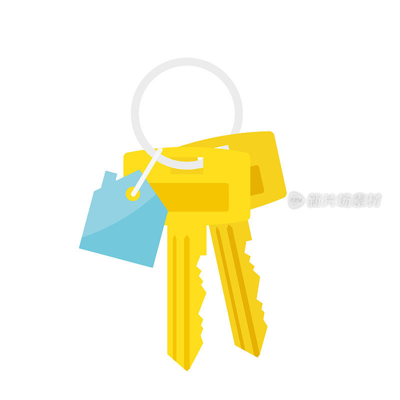 门钥匙与房屋挂件，房产中介，买房，租房的概念