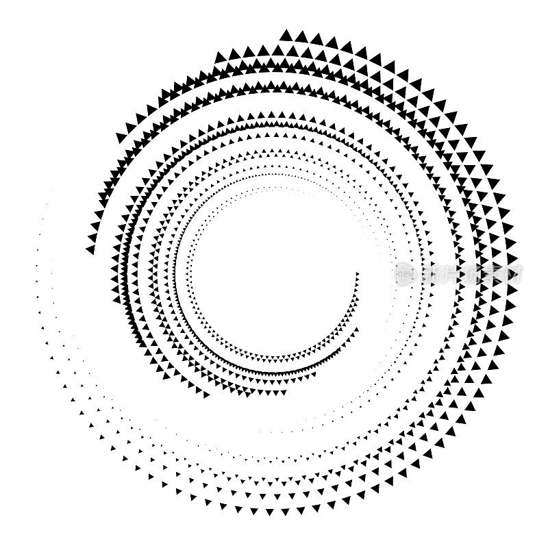 三角形圆点的漩涡图案