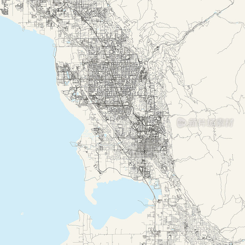 普罗沃，犹他州，美国矢量地图