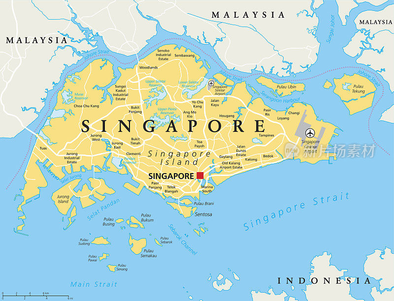 新加坡政治地图