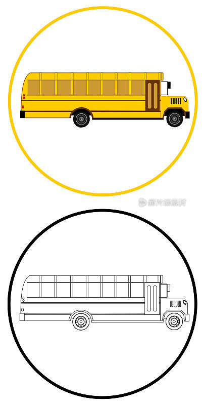 经典的学校儿童巴士