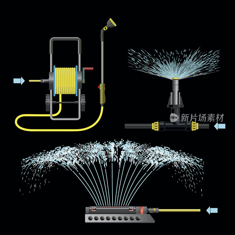 一套矢量浇水设备