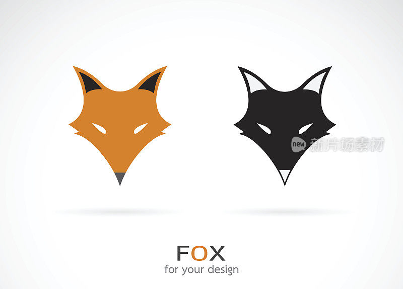 矢量狐狸的脸设计在白色的背景。野生动物。福克斯图标。