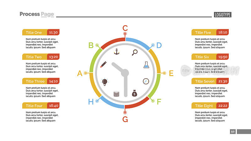 日计划和时钟幻灯片模板