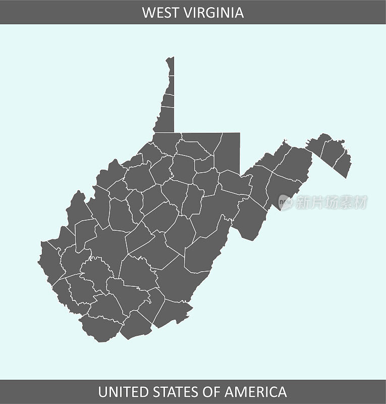 西弗吉尼亚县地图