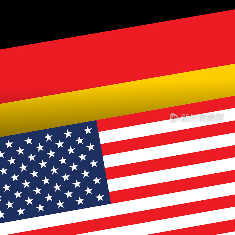 美国和德国国旗背景