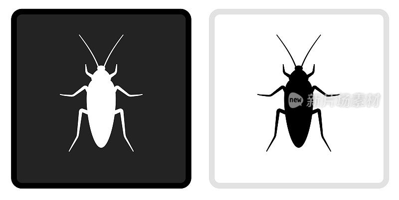 蟑螂图标上的黑色按钮与白色翻转