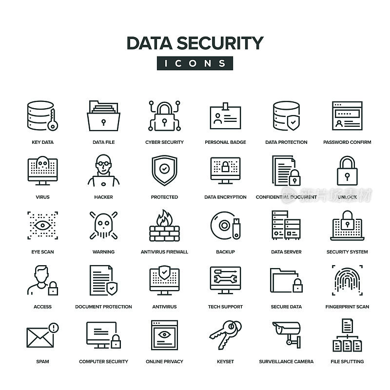 数据安全线路图标集