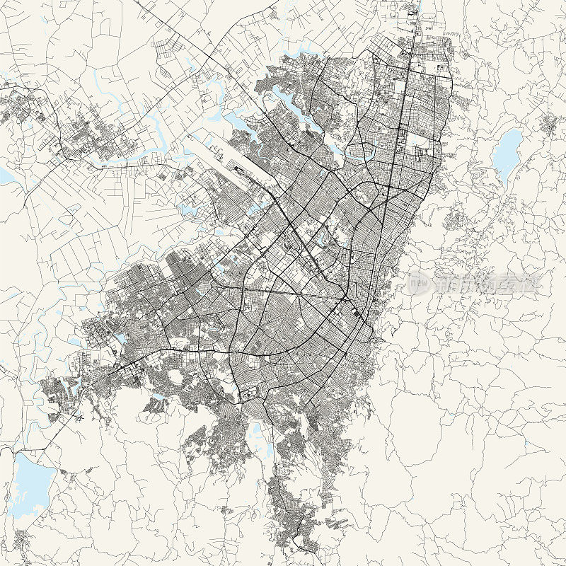 波哥大，哥伦比亚矢量地图
