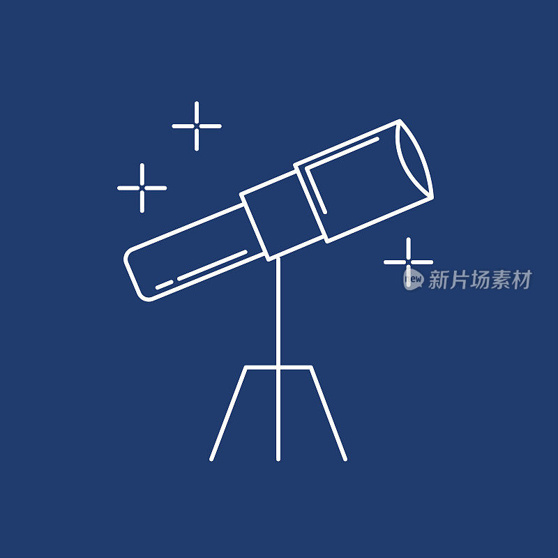 望远镜-可爱的细线天文图标