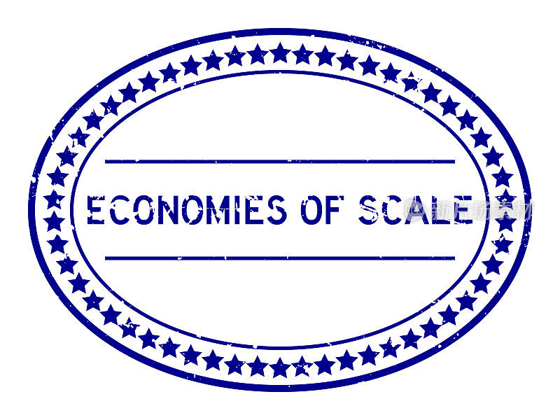 垃圾蓝色经济规模字椭圆形橡胶印章印章在白色背景