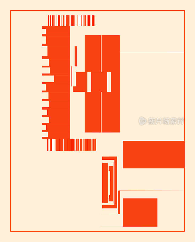 抽象橙色几何图案，极简主义矩形背景为设计