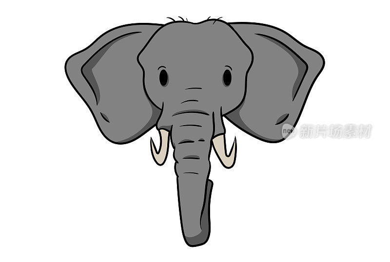 大象头像艺术卡通动物形象艺术动物园吉祥物