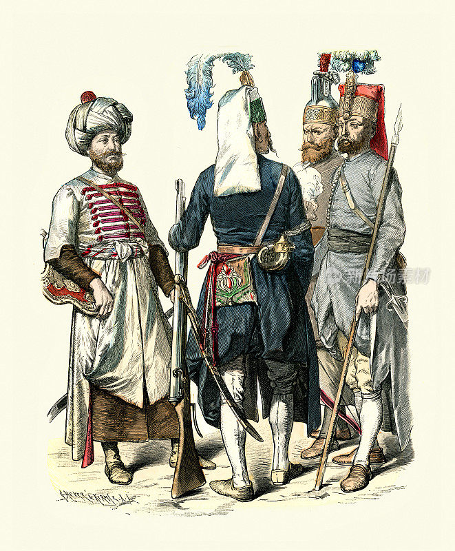 17和18世纪奥斯曼土耳其的士兵，禁卫军火枪手，军事历史，时尚