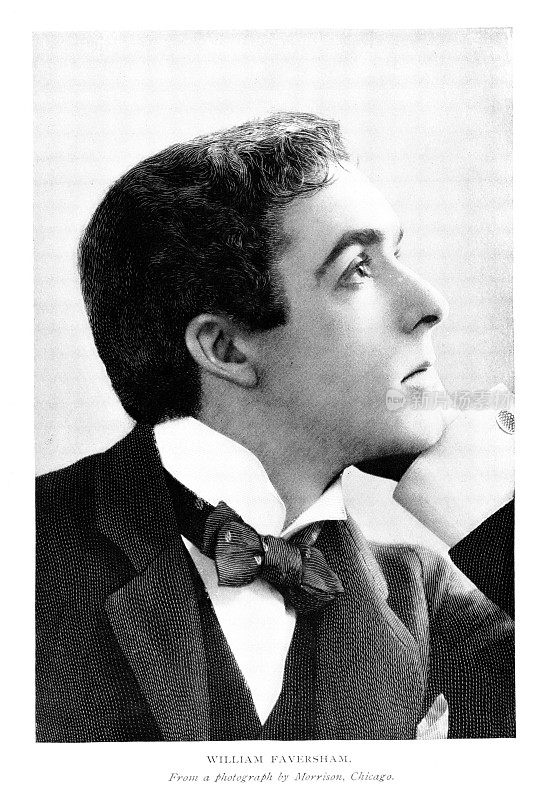 威廉·法弗舍姆肖像照片，演员，19-20世纪