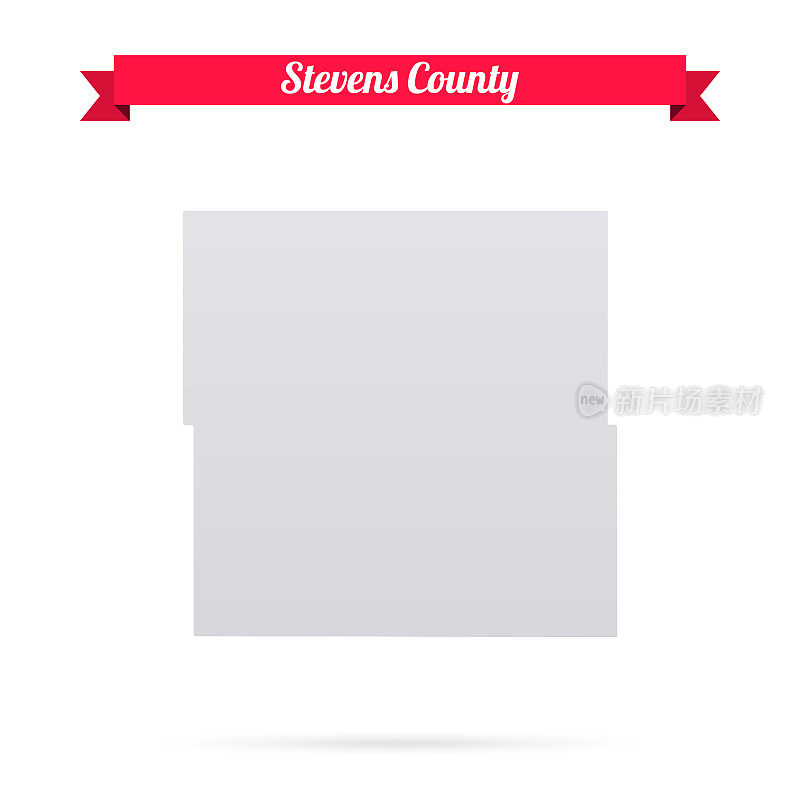 史蒂文斯县，明尼苏达州。白底红旗地图