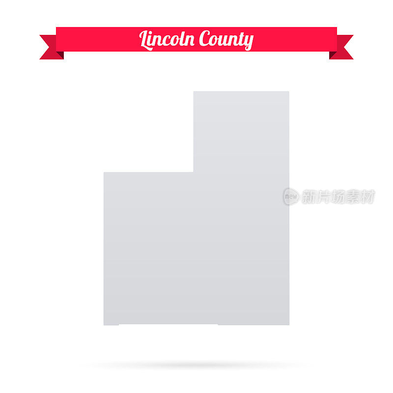 内华达州林肯县。白底红旗地图