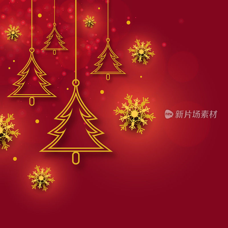 优雅的圣诞设计与金色装饰，伟大的横幅，壁纸，卡片。