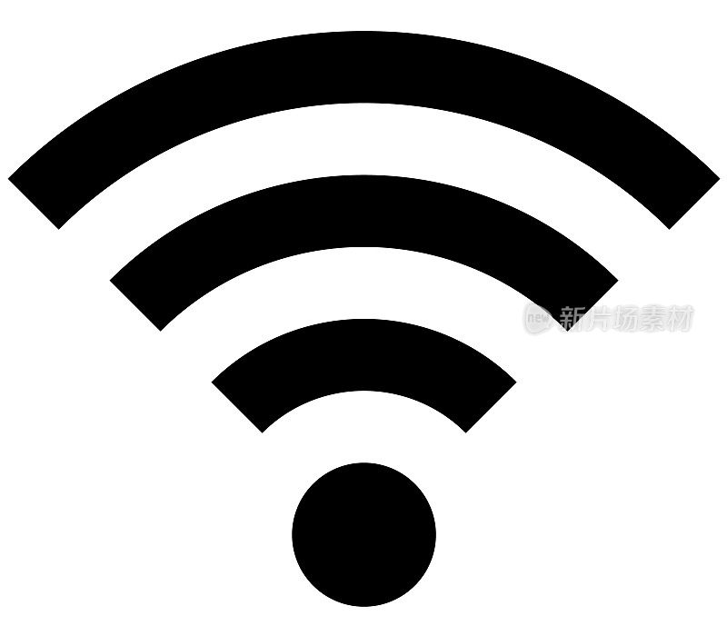 简单的黑色Wi-Fi设计图标