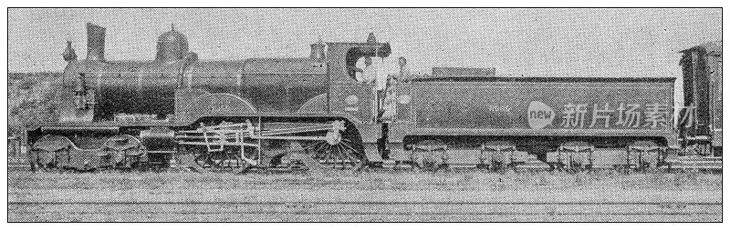 仿古图像:火车机车