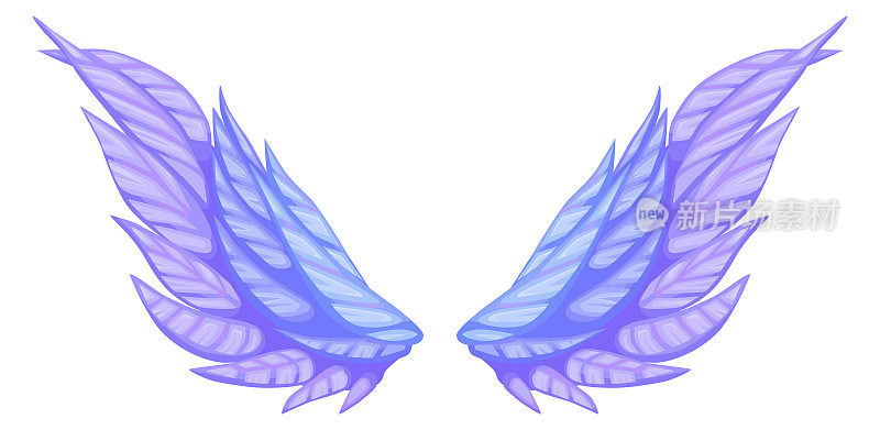 童话般的翅膀。苍蝇生物的象征。幻想神话图标