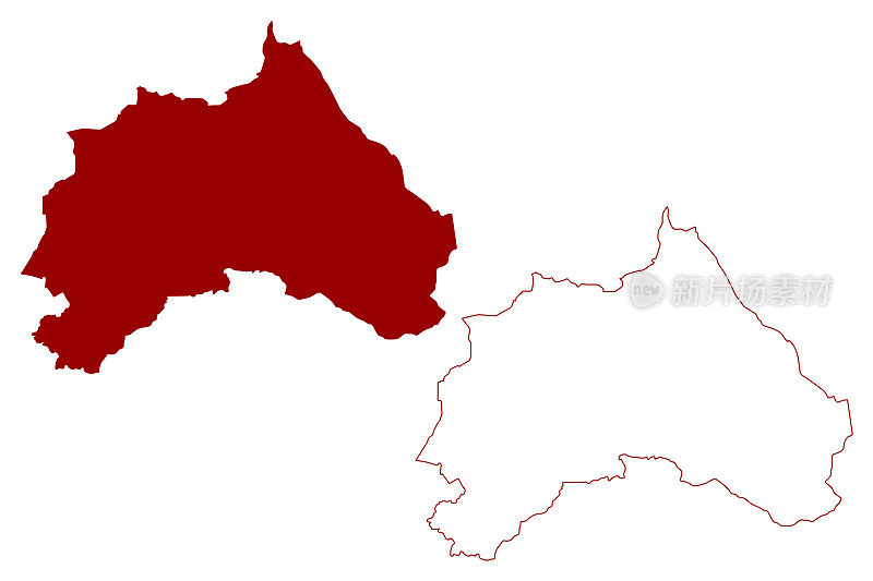 奥尔德姆大都市区(大不列颠及北爱尔兰联合王国，大曼彻斯特大都市区和礼仪郡，英格兰)地图矢量插图，涂鸦草图地图