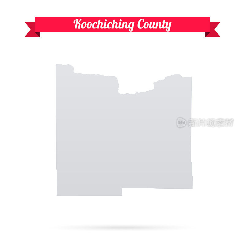 明尼苏达州库奇欣县。白底红旗地图