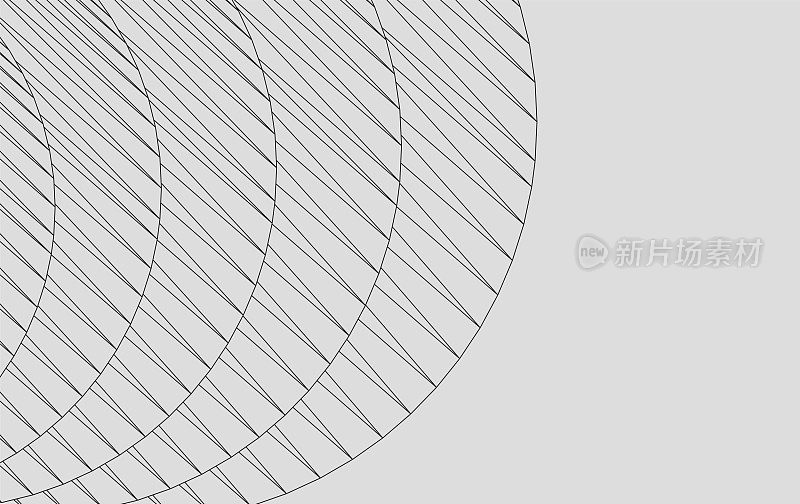 抽象黑白曲线线条结构线模型图案背景