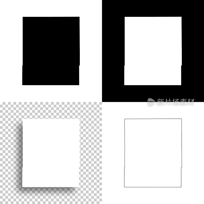 科罗拉多本特县。设计地图。空白，白色和黑色背景