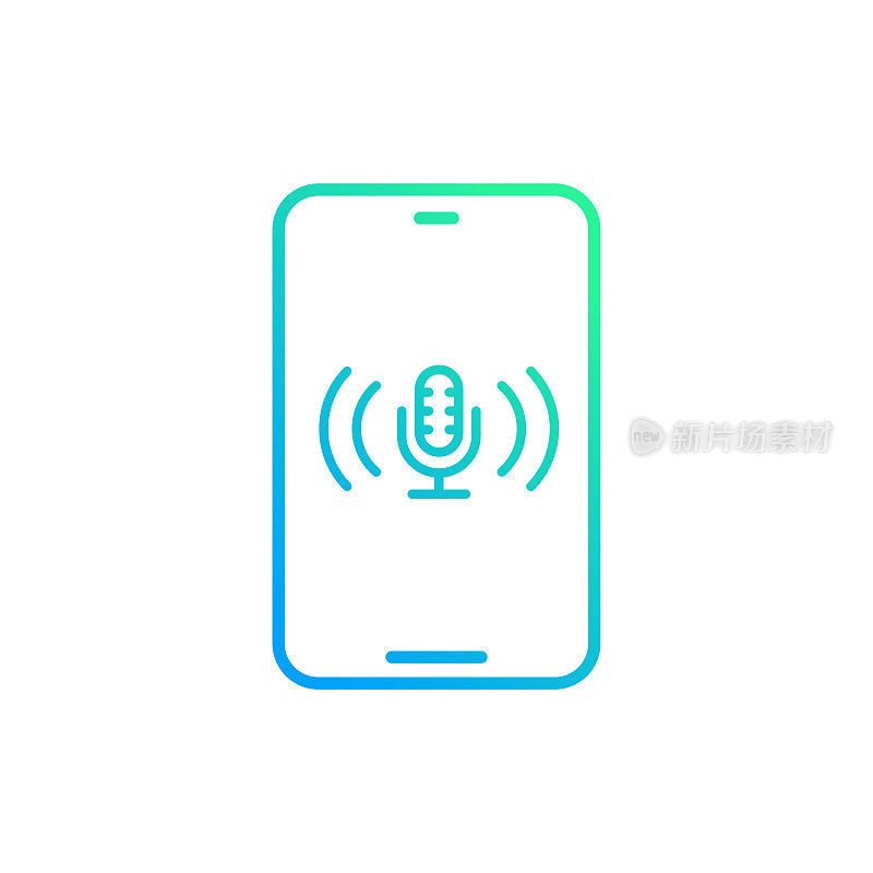 语音助手渐变线图标。Icon适用于网页设计、移动应用、UI、UX和GUI设计。