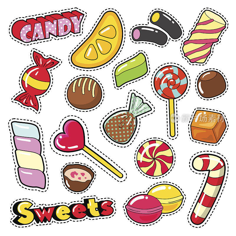 采购产品糖果食品糖果贴纸，补丁，徽章