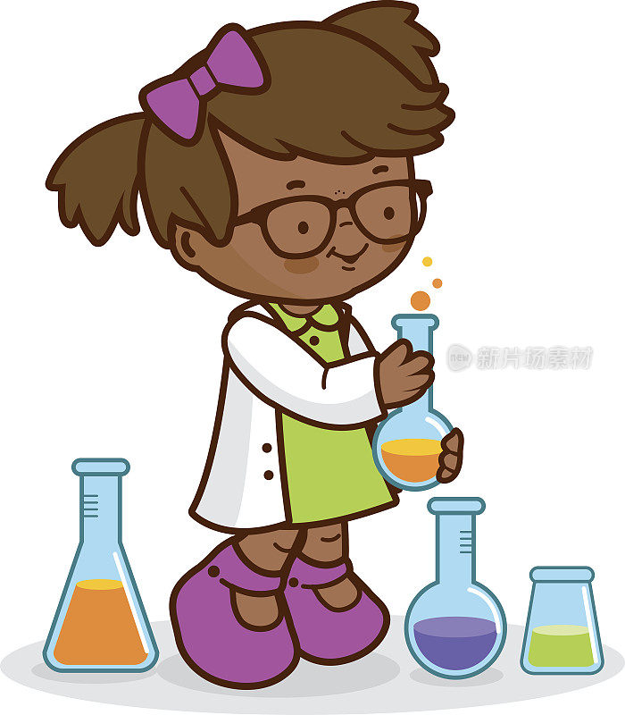 做科学实验的女孩