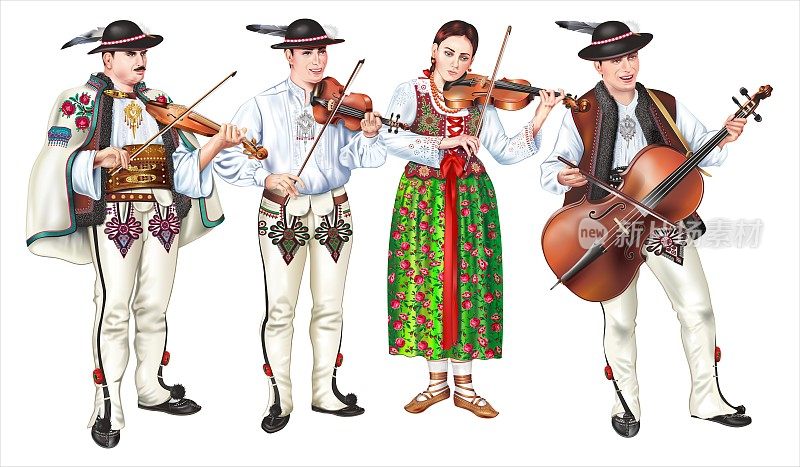 传统的Zakopane民间乐队