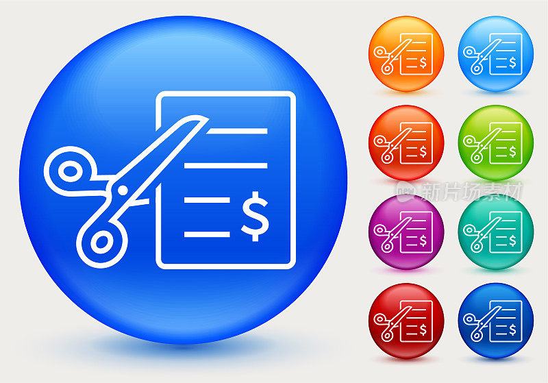 剪帐单与剪刀图标