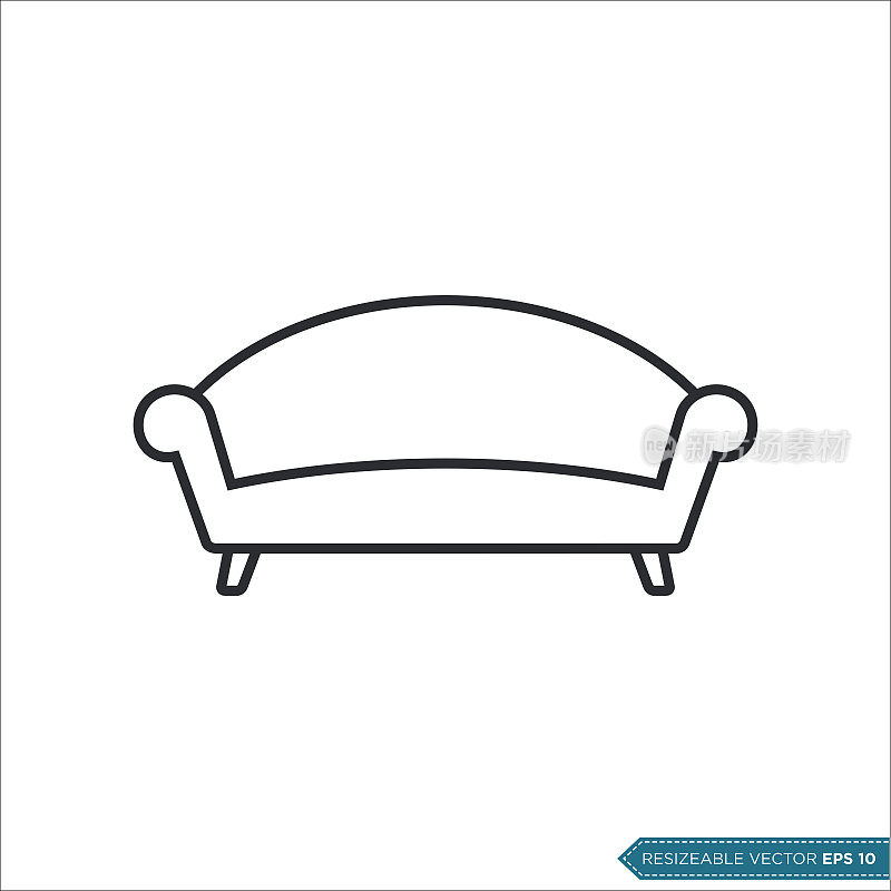 沙发沙发图标矢量模板插图设计