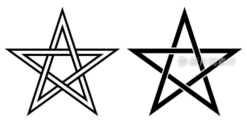 五角星透明，五角星，矢量符号的魔术，深奥的或魔术符号神秘主义和巫术