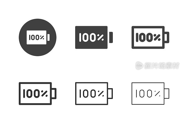 100%电池图标-多系列