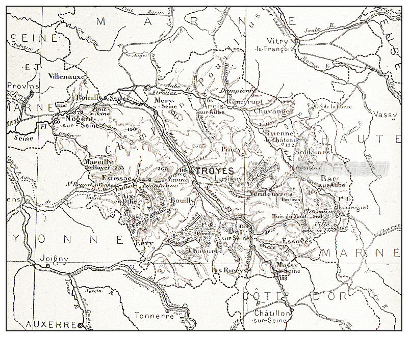 古法国奥贝地图(département)