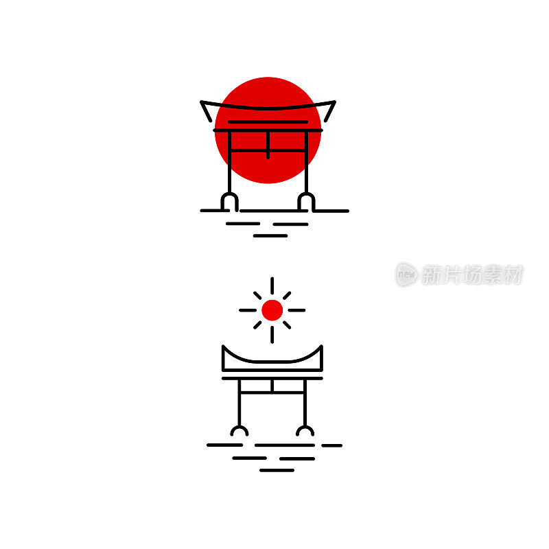 日本之门矢量图标设计插图