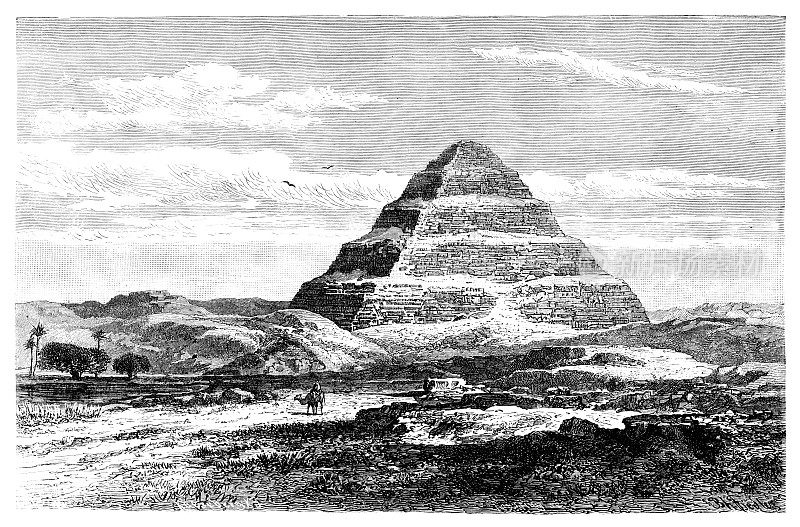 1880年，埃及塞加拉的佐瑟阶梯金字塔