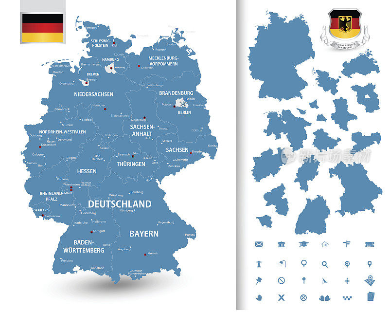 德国地图和它的联邦州