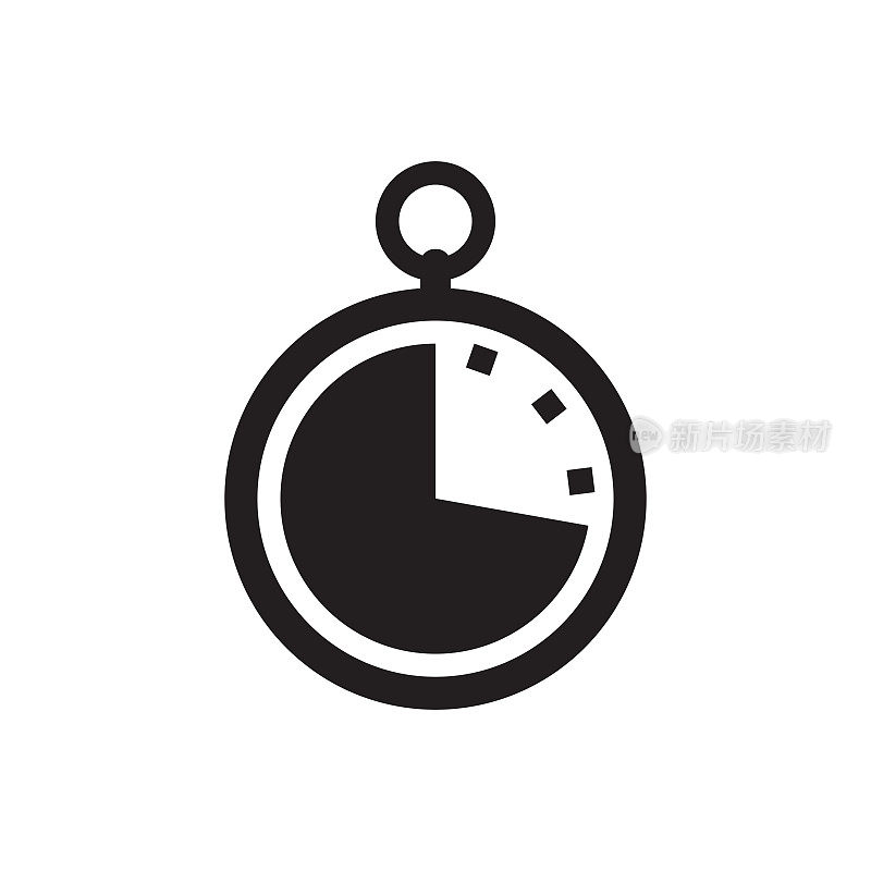 计时器图标说明。平面矢量时钟象形图。